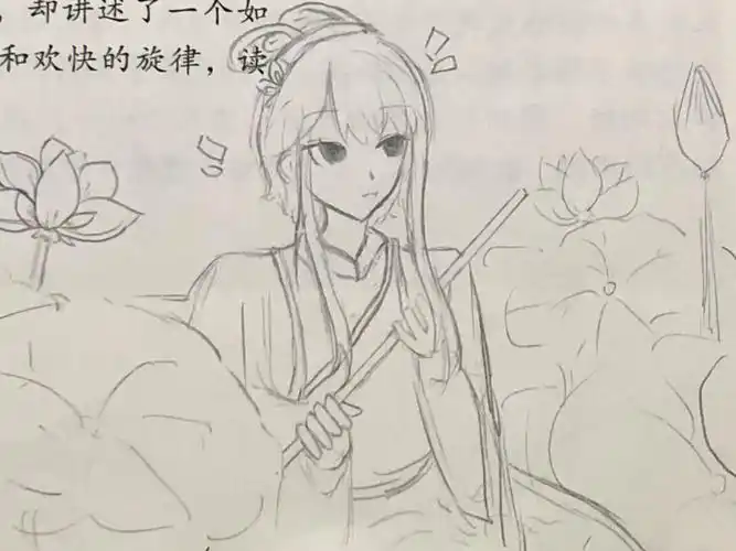 这是李清照的《如梦令》啦画的是她看见水鸟振翅纷飞,瞬间惊愕又转