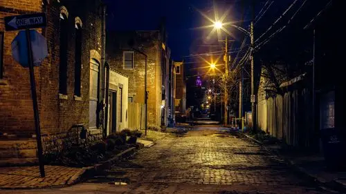 城市,夜晚,街道,灯光