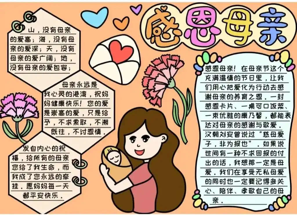 母亲节7815手抄报·文案 模板来啦,可保存打印##手抄报 #小 - 抖