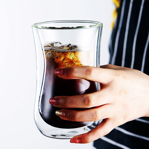 双层透明玻璃杯创意办公室家用真空隔热冷热饮茶水饮料唯美咖啡杯