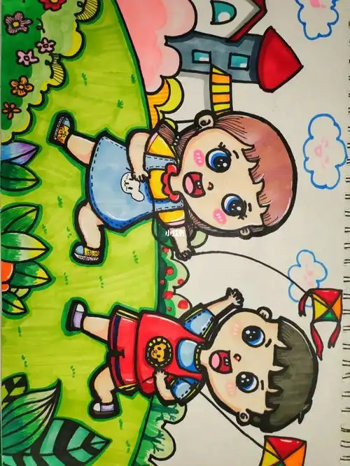 放风筝快乐的一天