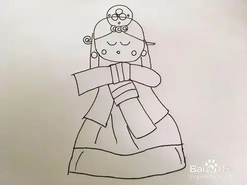 简笔画韩国服装