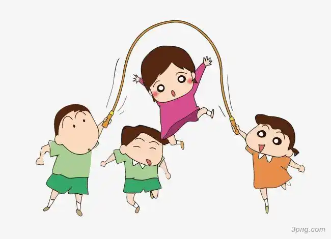 矢量跳绳的孩子png素材透明免抠图片-节日元素-三元素3png.com