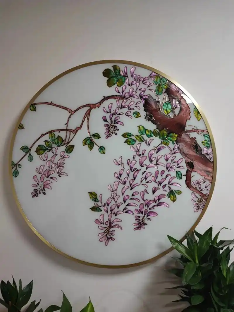 珐琅彩装饰画屏风画订制本厂有专业设计师可以设计图案