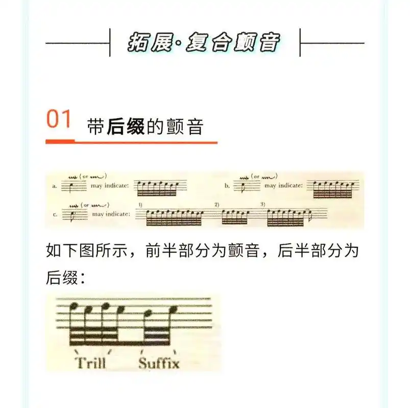 巴赫装饰音演奏说明【全集】—颤音波音回音 颤音,是本位音与其上方