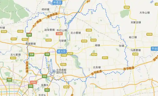 现在的位置到顺义区的地图