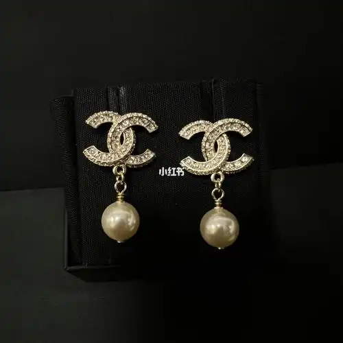 chanel经典双c珍珠耳环9615