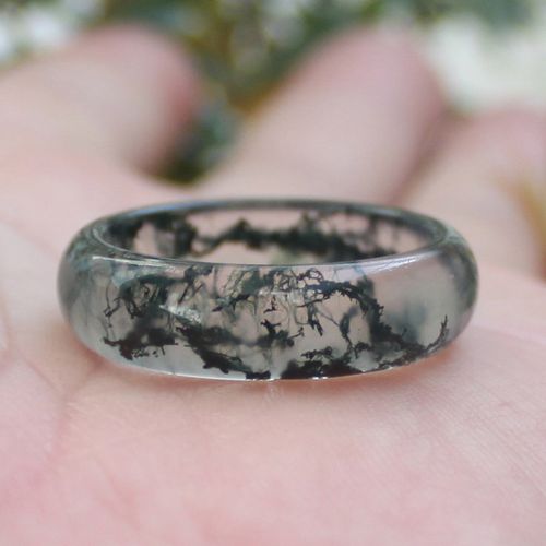 天宝屋纯天然水草玛瑙戒指 指环 大尺寸男女款 26 27号 21mm包邮