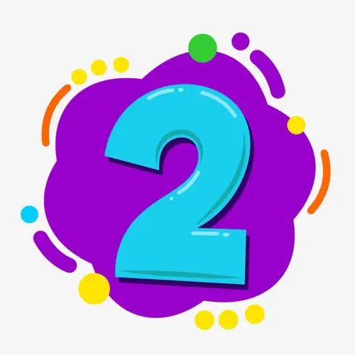 数字2手绘创意矢量免抠图png