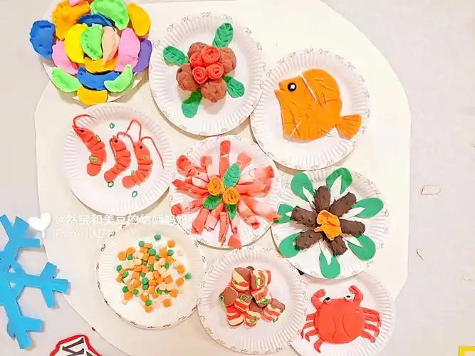彩泥超轻泥新年美食幼儿园