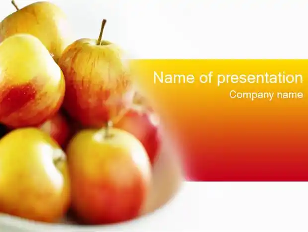 红苹果水果ppt模板