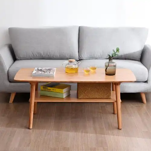 茶几北欧双层小户型现代客厅桌子简约茶桌创意实木边几角几小方桌