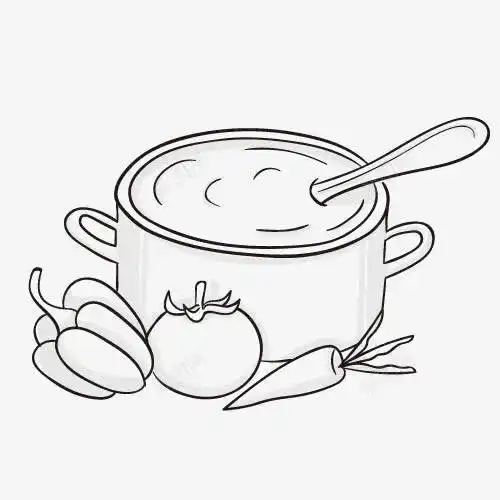 汤锅锅简笔画锅蔬菜平面电商创意素材