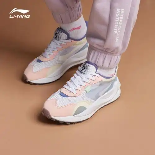 李宁休闲鞋女鞋2021夏季新款方圆女士时尚经典鞋子运动休闲鞋