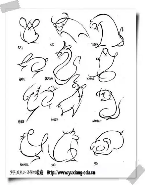一笔画成简笔画动物