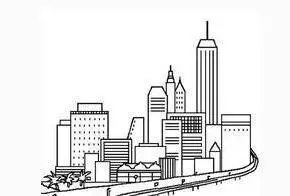 未来城市简笔画图片