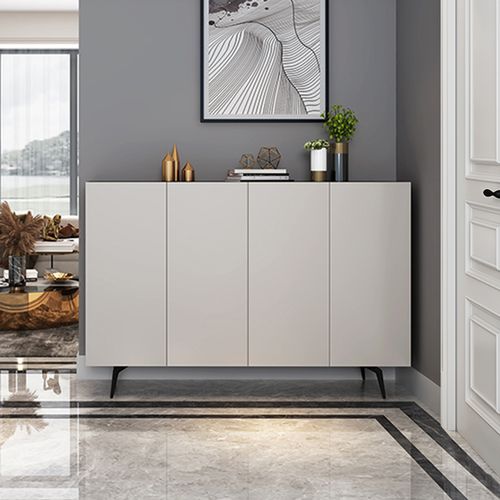 意式极简鞋柜客厅家用门口大容量收纳多层超薄双门四门现代玄关柜