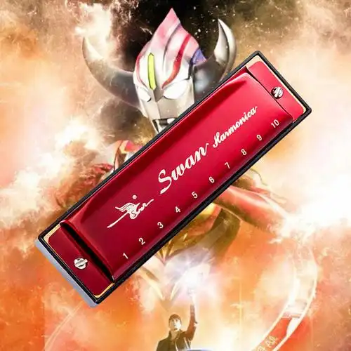 欧布奥特曼口琴红凯同款10孔初学者学生生儿童男口琴