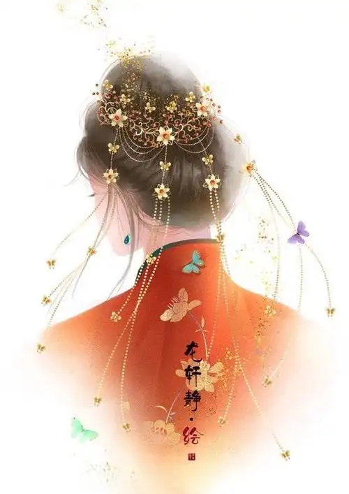 冶容多姿鬓,芳香已盈路.古风人物插画,古风背影系列.