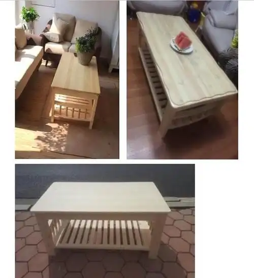 实木茶几松木茶几家具 原木小户型茶几 客厅田园茶桌子