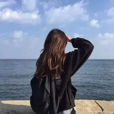 海边,女头,背影