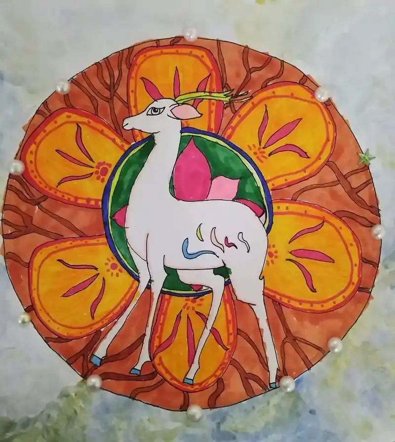 九色鹿#儿童绘画作品 - 抖音