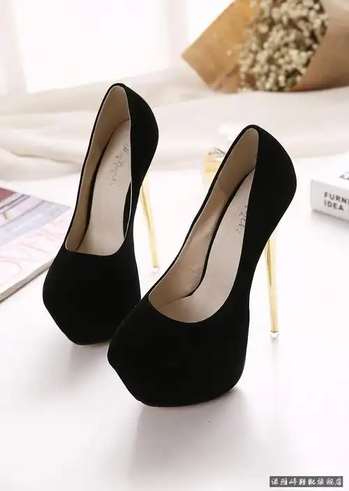 20厘米恨天高高跟鞋20cm新上市19细跟性感夜店绒面超高跟单鞋16/18