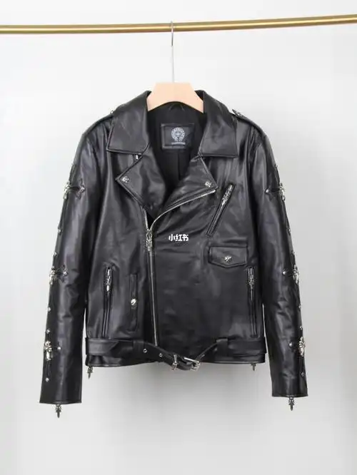 chromehearts克罗心男士机车牛皮皮衣