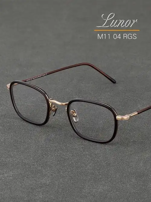 lunorm1104伦罗亚复古休闲中金手工眼镜