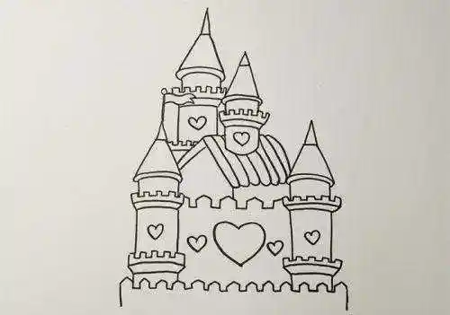 简单又漂亮城堡简笔画怎么画 带颜色城堡简笔图片大全