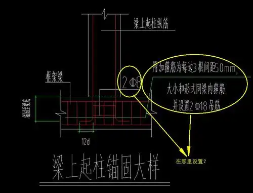梁上起柱的附加钢筋和吊筋怎么设置?-服务新干线答疑解惑