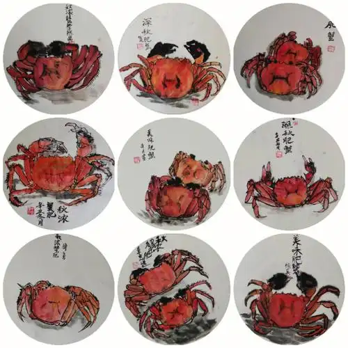 国画写生大闸蟹画出来的美食#少儿国画  #大闸蟹  #国画写生  #写意