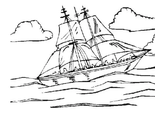 大海风景简笔画海洋