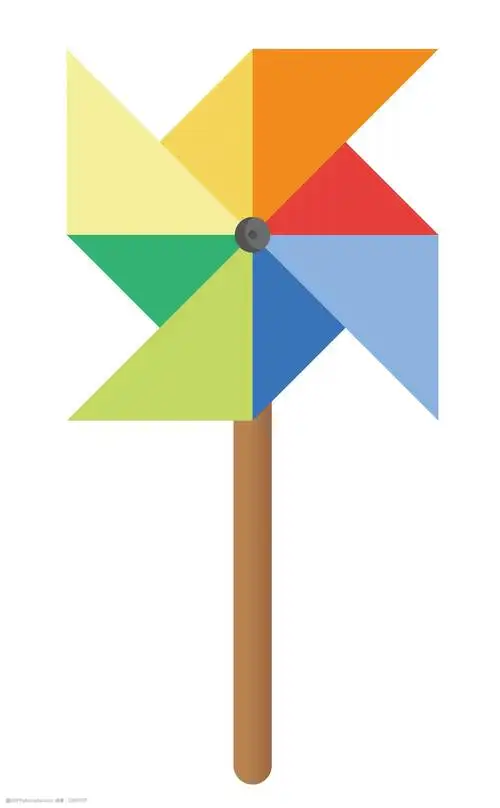 创意精美风车插画