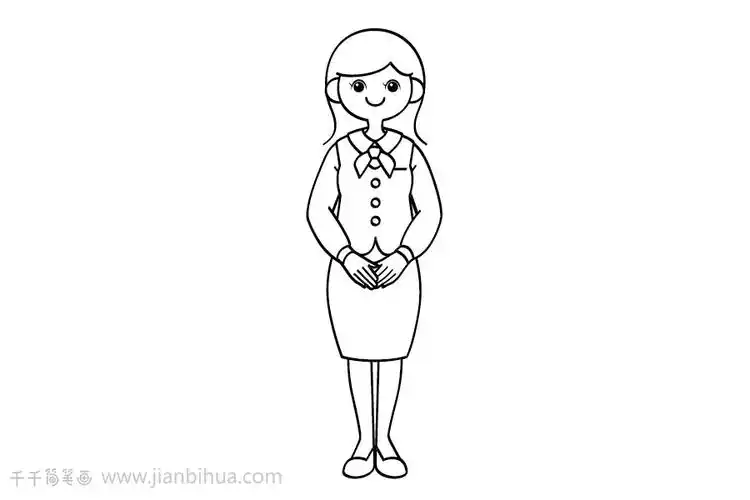 职场女性简笔画_职业人物简笔画