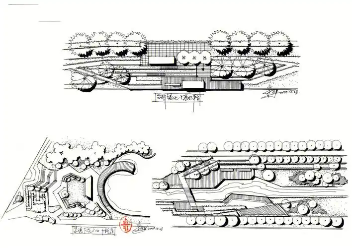 滨水景观 平面手绘分享