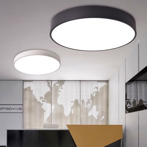 简约现代led吸顶灯圆形黑色白色办公室会议室写字楼工