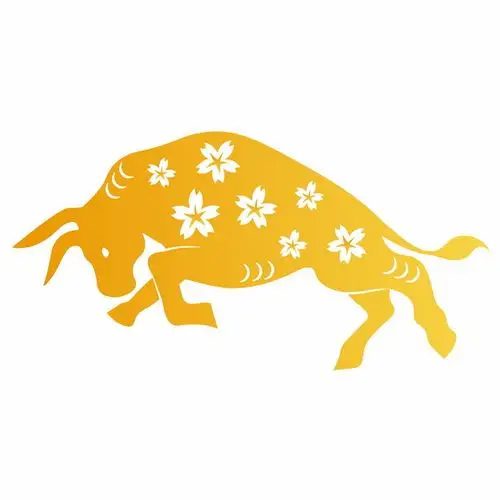 金色的公牛剪纸图案600561图片素材