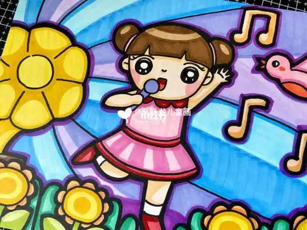 小女孩唱歌简笔画小女孩唱歌简笔画彩色