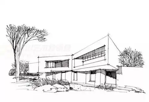 平行透视建筑简笔画