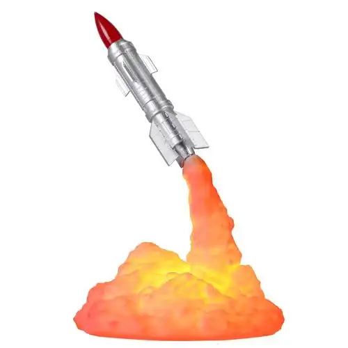 新款3d打印火箭灯月球新奇特礼品电子创意摆件led小夜灯台灯