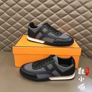 hermes/爱马仕 男鞋新款h断痕拼接撞色休闲圆头老爹鞋运动鞋系带