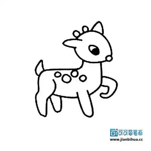 简笔画鹿的线稿素材小鹿简笔画涂色卡通麋鹿怎么画鹿的画法简笔画图片
