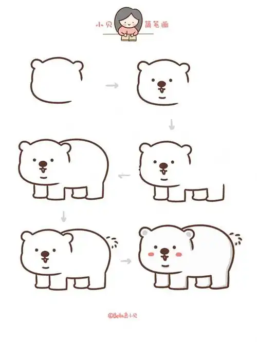 小贝简笔画-北极熊