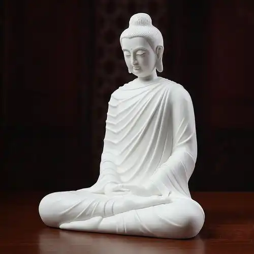 阿弥陀佛佛像德化白瓷阿弥陀造像居家供奉陶瓷坐如来佛摆件