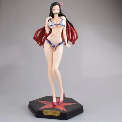 黑/蓝色 泳装站姿盒装美少女动漫人偶手办模型 摆件 潮牌泳装祢豆子