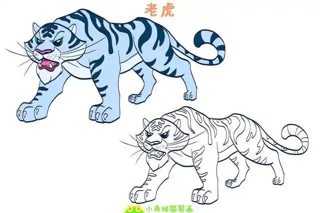瞌睡的小老虎简笔画法步骤小老虎简笔画画法图解萌萌的小老虎简笔画