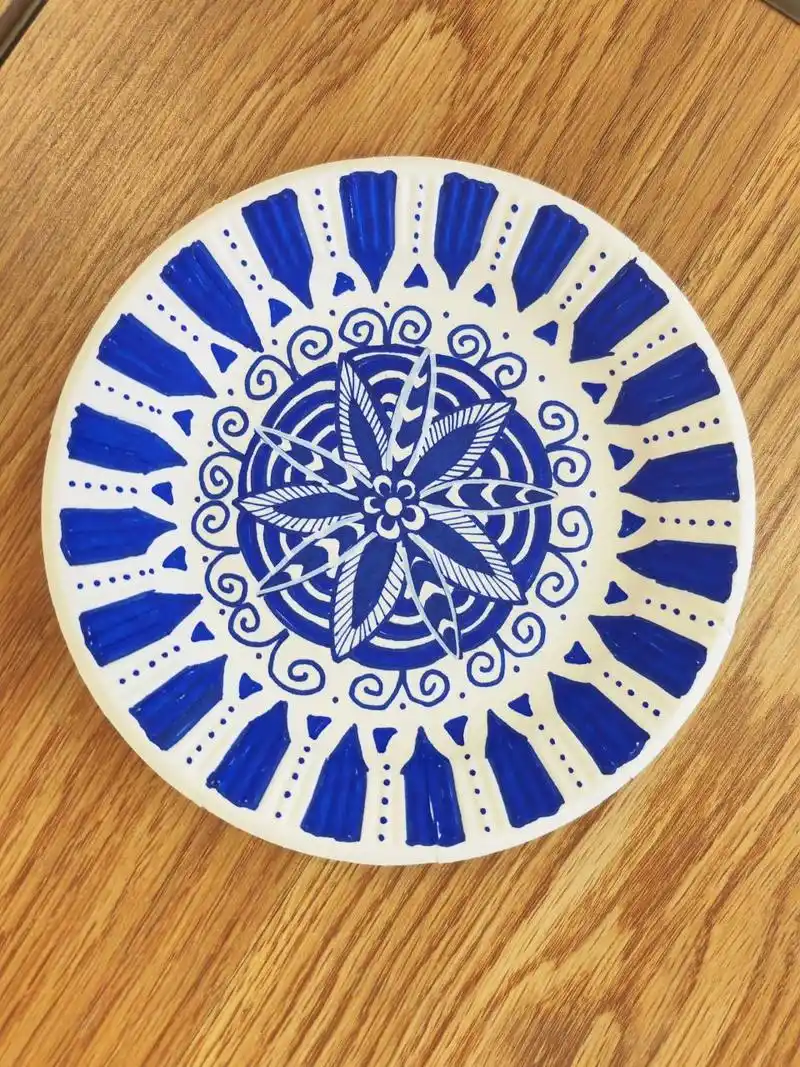 青花瓷纸盘画(一)