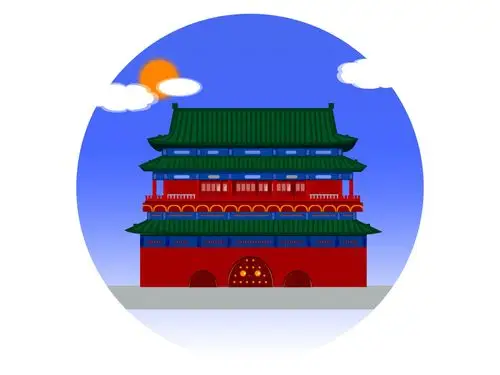 扁平 图标 京城鼓楼