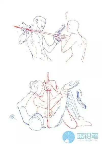 持刀打斗动作素材